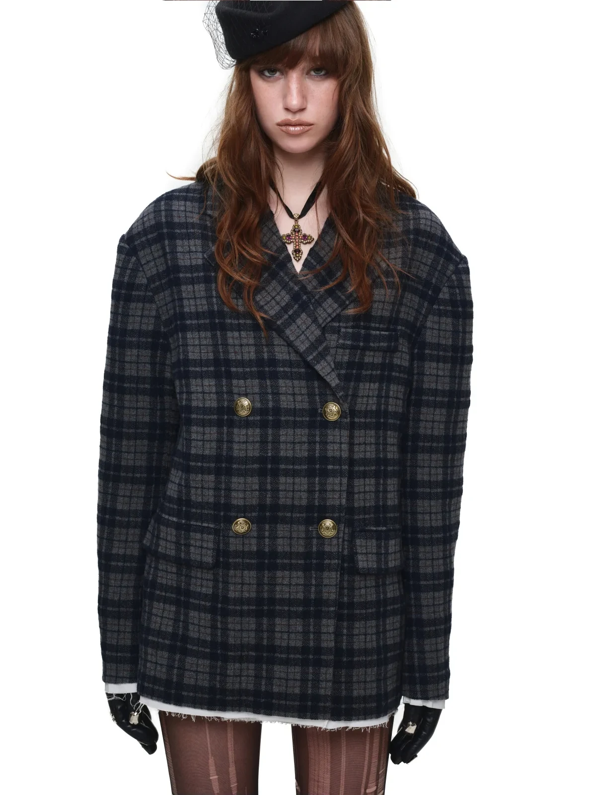 1jinn oversized check wool blazer 8