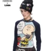 1JINN x SNOOPY Peanuts comic raglan long sleeve tee in navy