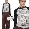 1JINN x SNOOPY Peanuts comic raglan long sleeve tee
