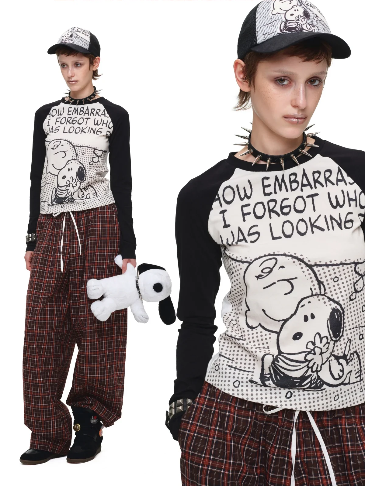 1JINN x SNOOPY Peanuts comic raglan long sleeve tee