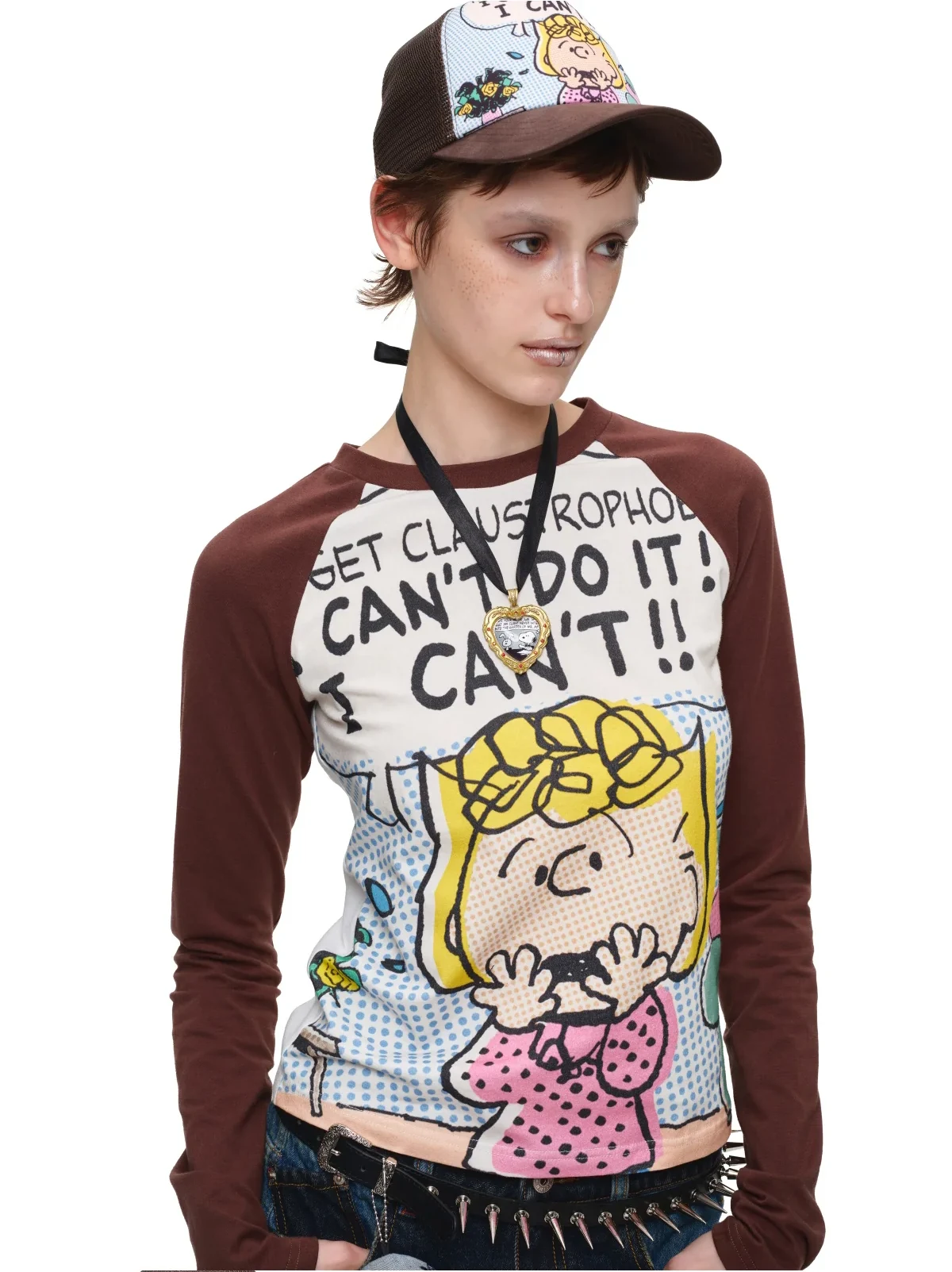 1JINN x SNOOPY Peanuts comic raglan long sleeve tee