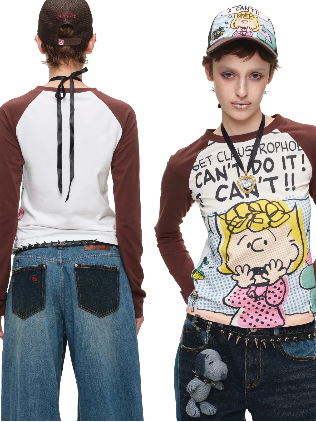 1JINN x SNOOPY Peanuts comic raglan long sleeve tee
