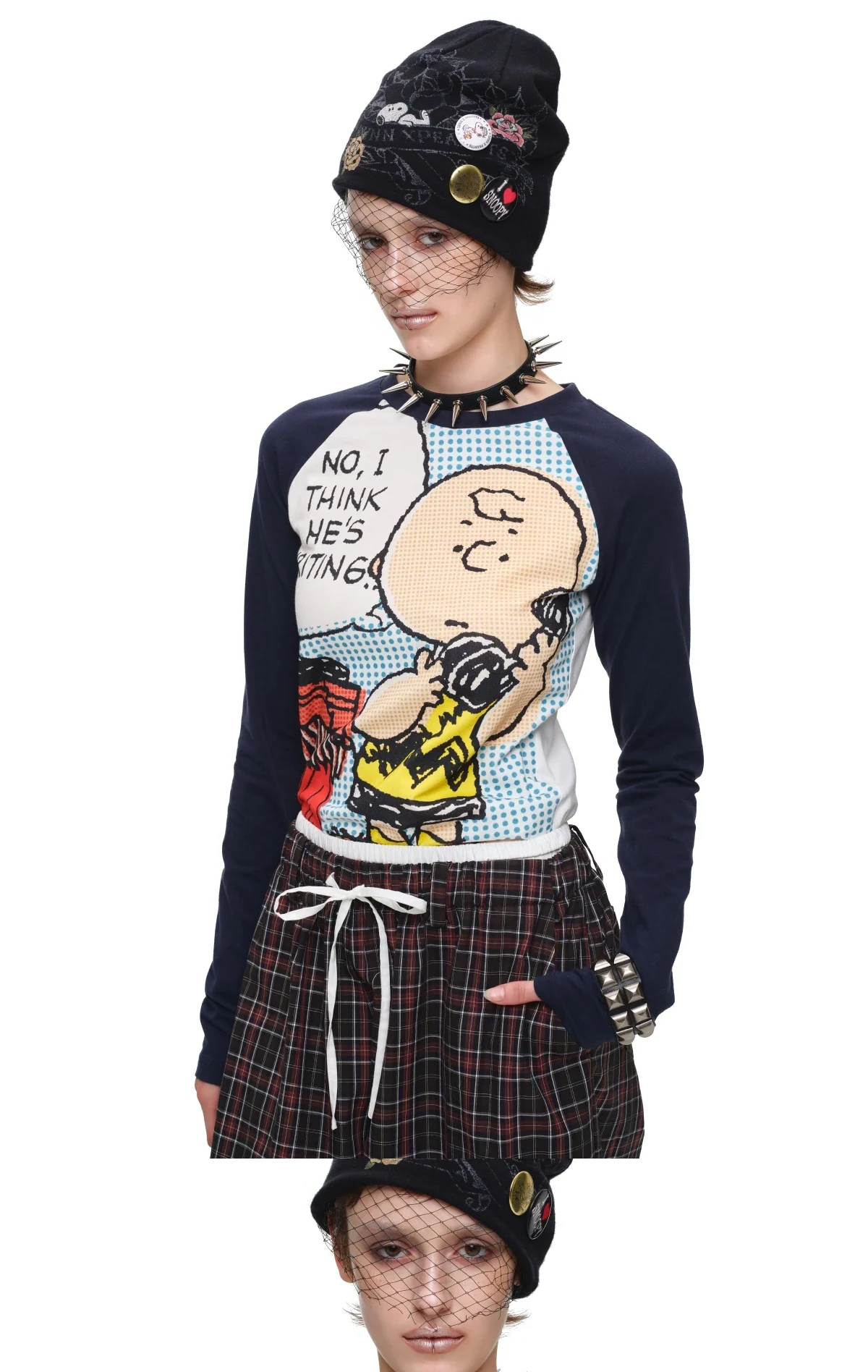 1JINN x SNOOPY Peanuts comic raglan long sleeve tee