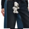 1jinn snoopy contrast panel embroidered straight jeans 5