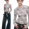 1jinn snoopy contrast panel embroidered straight jeans 20