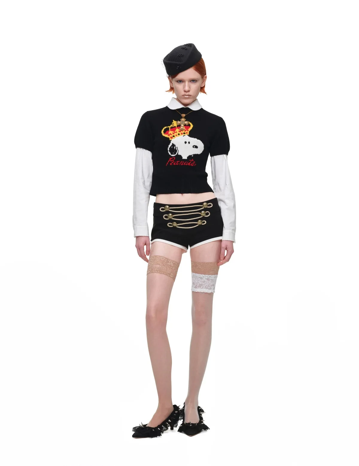 1jinn snoopy crown peanuts wool jacquard sweater 9