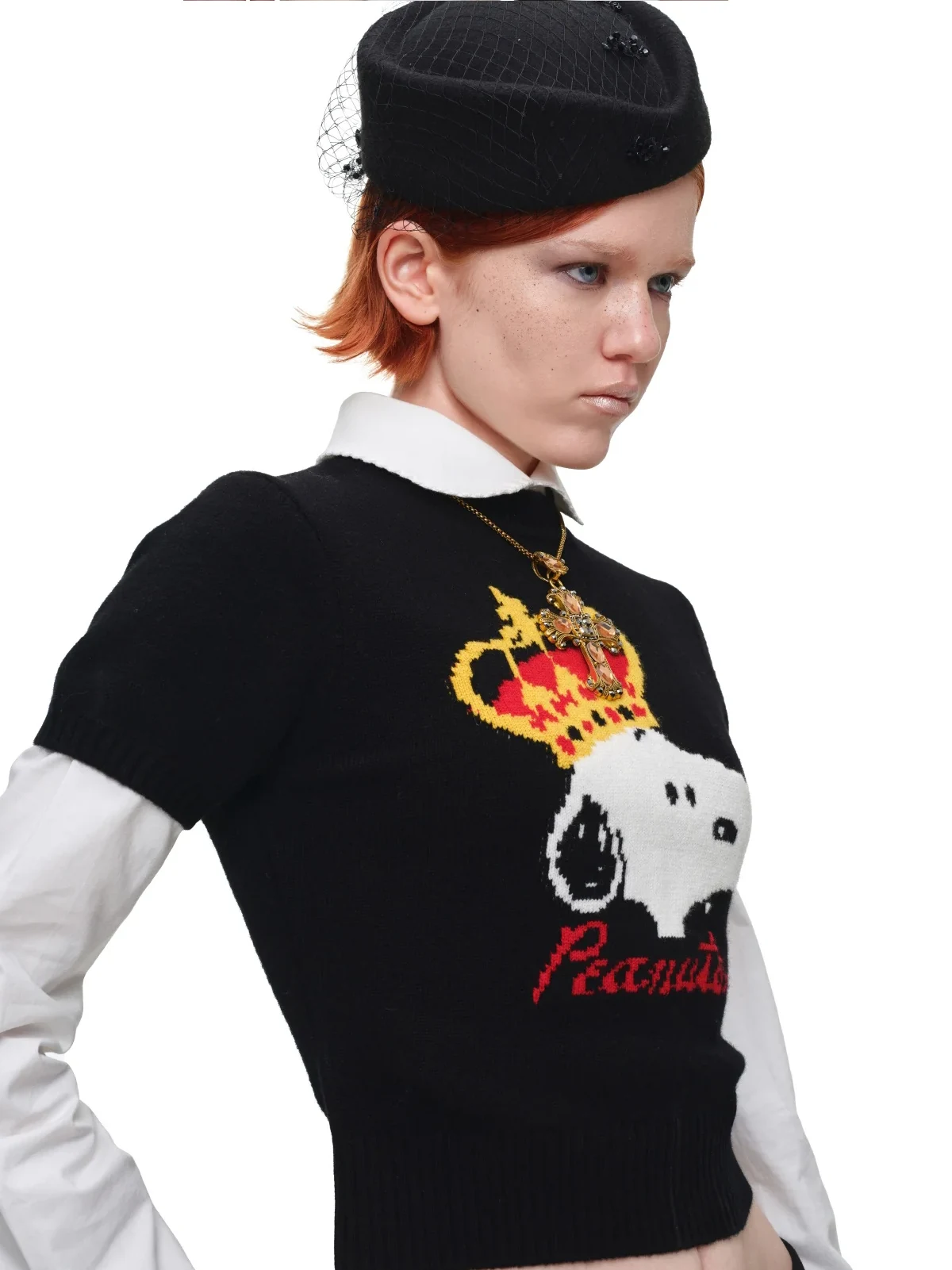 1jinn snoopy crown peanuts wool jacquard sweater 14