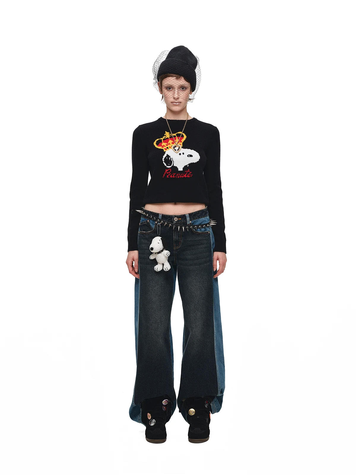 1jinn snoopy crown peanuts wool jacquard sweater 15