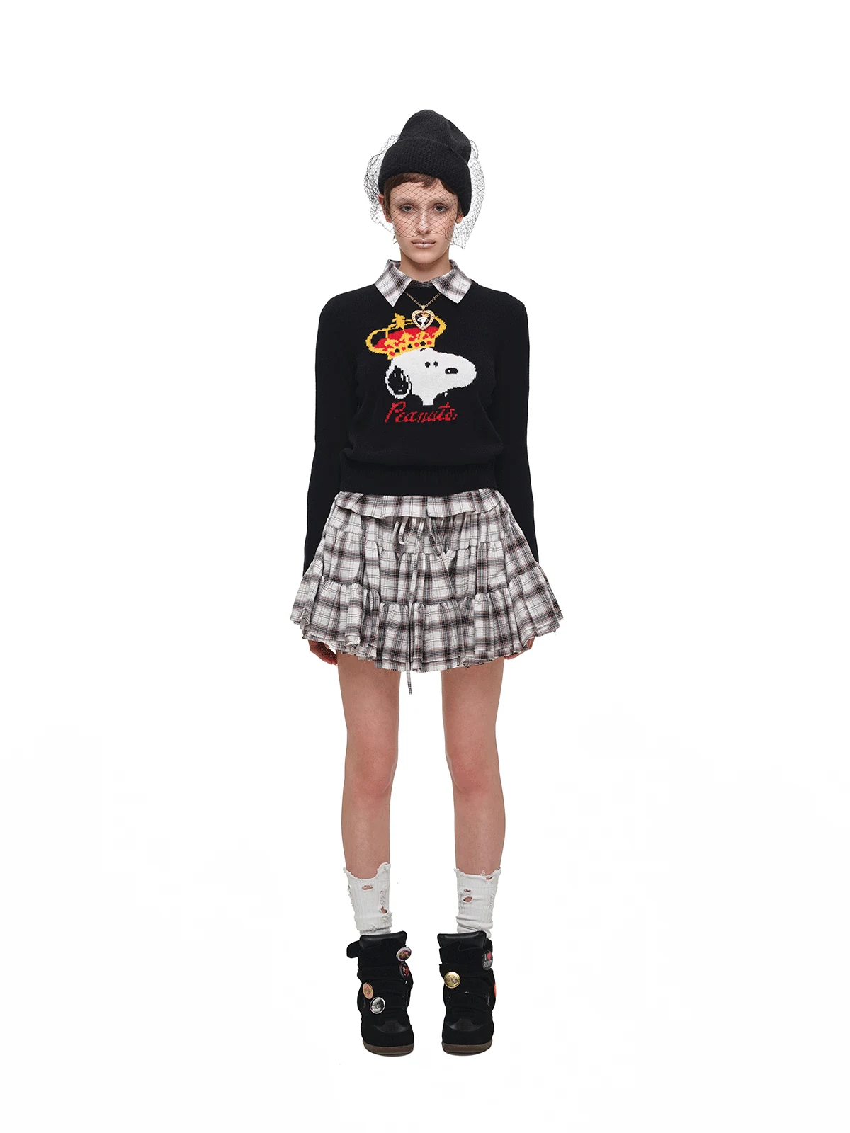 1jinn snoopy crown peanuts wool jacquard sweater 20