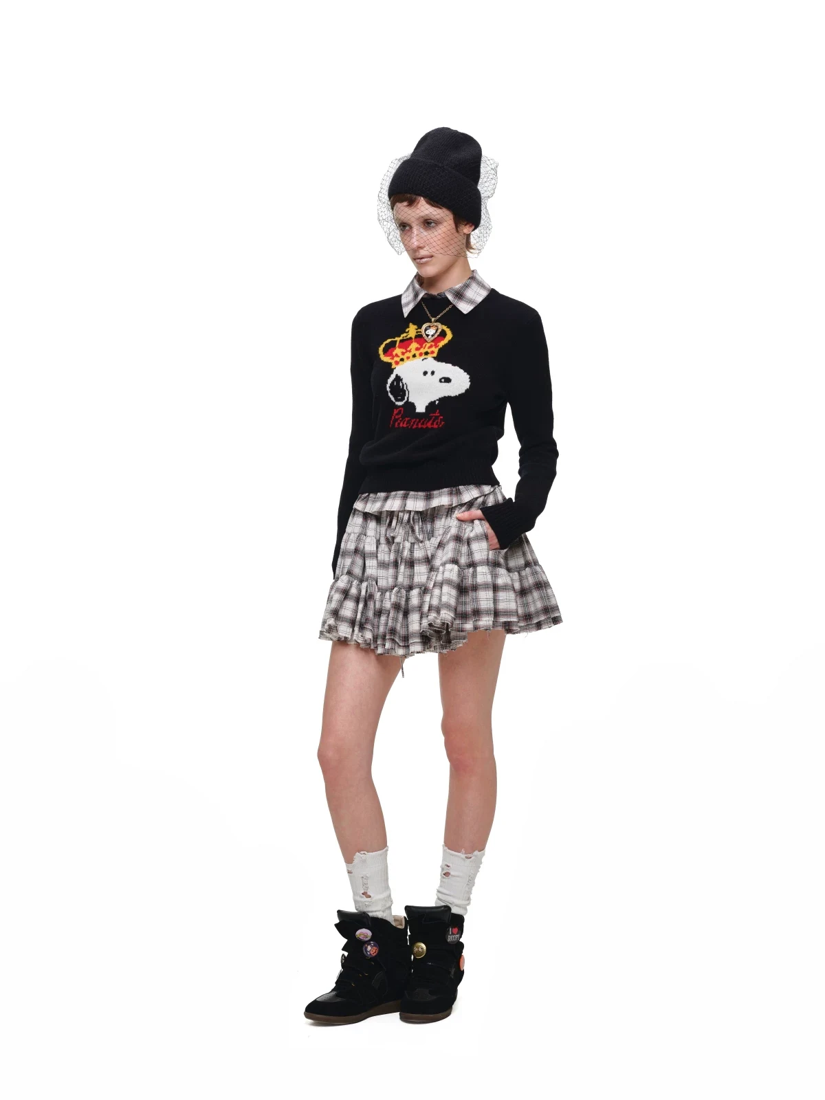 1jinn snoopy crown peanuts wool jacquard sweater 21