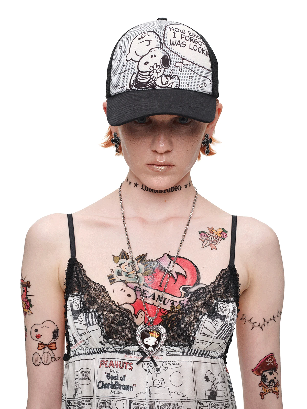 1jinn snoopy peanuts comic trucker cap 3