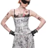 1jinn snoopy vintage newsprint boned lace bustier 14