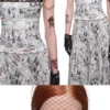 1jinn snoopy vintage newsprint boned lace bustier 15