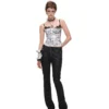 1jinn snoopy vintage newsprint boned lace bustier 18