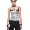 1jinn snoopy vintage newsprint boned lace bustier 20