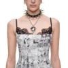 1jinn snoopy vintage newsprint boned lace bustier 21