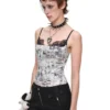 1jinn snoopy vintage newsprint boned lace bustier 23