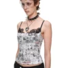 1jinn snoopy vintage newsprint boned lace bustier 24