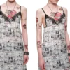 1jinn snoopy vintage newsprint lace slip dress 13