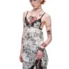 1jinn snoopy vintage newsprint lace slip dress 16