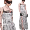1jinn snoopy vintage newsprint pleated maxi skirt 11