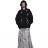 1jinn snoopy vintage newsprint pleated maxi skirt 28