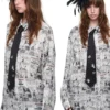 1jinn snoopy vintage newsprint satin shirt 11
