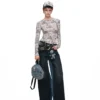 1jinn snoopy vintage newsprint sheer stretch top 5