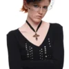 1JINN studded rhinestone V-neck knit top