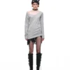 1jinn studded v neck off shoulder sweatshirt top 2