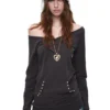 1jinn studded v neck off shoulder sweatshirt top 10