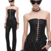 1jinn washed leather boned corset bustier 4