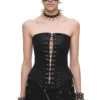 1jinn washed leather boned corset bustier 5