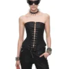 1jinn washed leather boned corset bustier 6