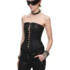 1jinn washed leather boned corset bustier 8