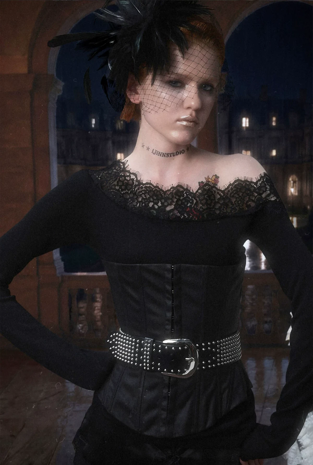 1jinn washed leather boned corset bustier 13