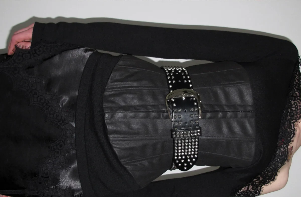 1jinn washed leather boned corset bustier 15