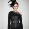 1jinn washed leather boned corset bustier 16