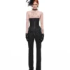 1jinn washed leather boned corset bustier 18