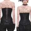 1jinn washed leather boned corset bustier 21