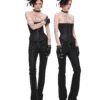 1jinn washed leather boned corset bustier 23