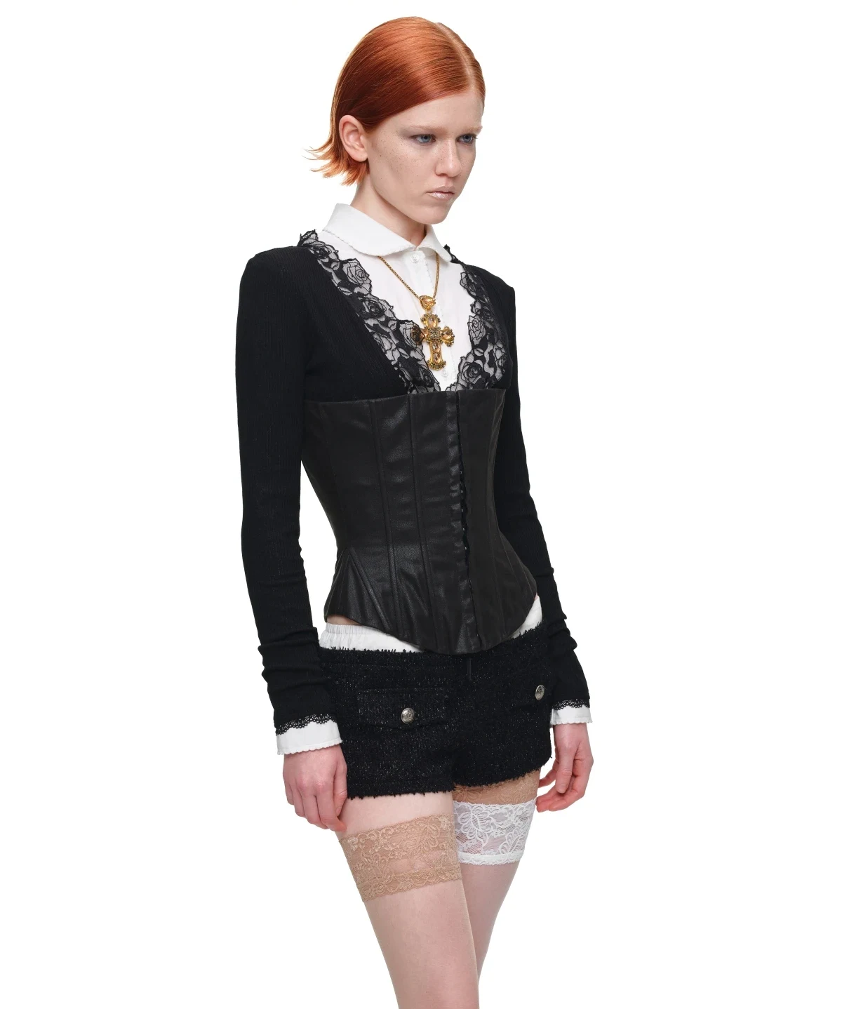 1jinn washed leather boned corset bustier 27