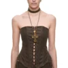 1jinn washed leather boned corset bustier 30