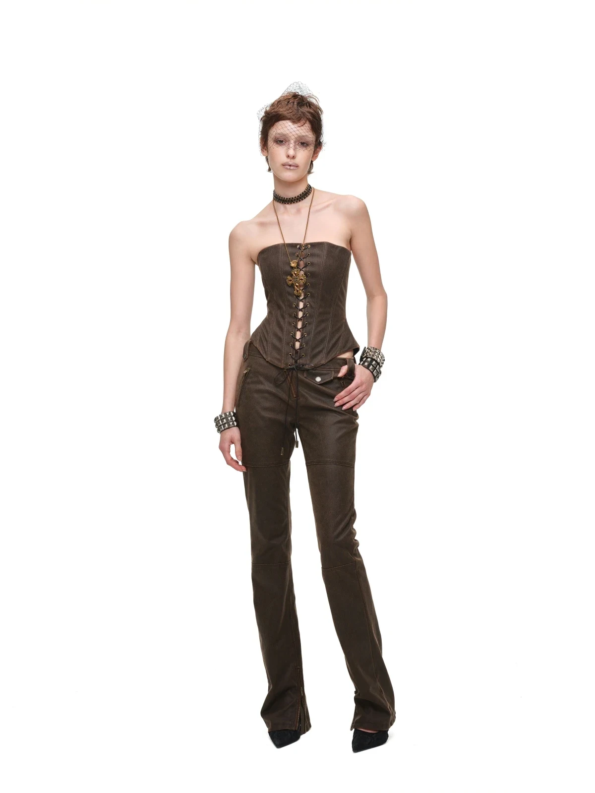 1jinn washed leather boned corset bustier 31