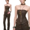 1jinn washed leather boned corset bustier 32