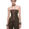 1jinn washed leather boned corset bustier 33