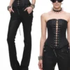 1jinn washed leather slim bootcut trousers 3