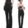 1jinn washed leather slim bootcut trousers 5