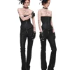 1jinn washed leather slim bootcut trousers 7