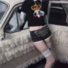 1jinn wool check napoleon laced shorts 3
